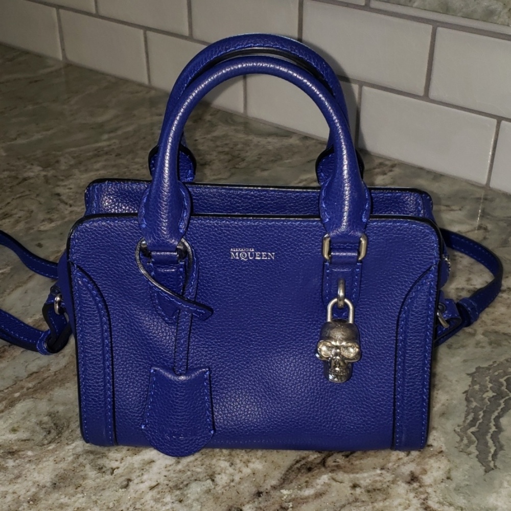 Alexander McQueen Mini Padlock Pebbled Leather Bag